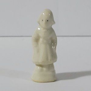 Early 1900s Dutch Girl Miniature White Glazed Porcelain Figurine ~ Hard to Find